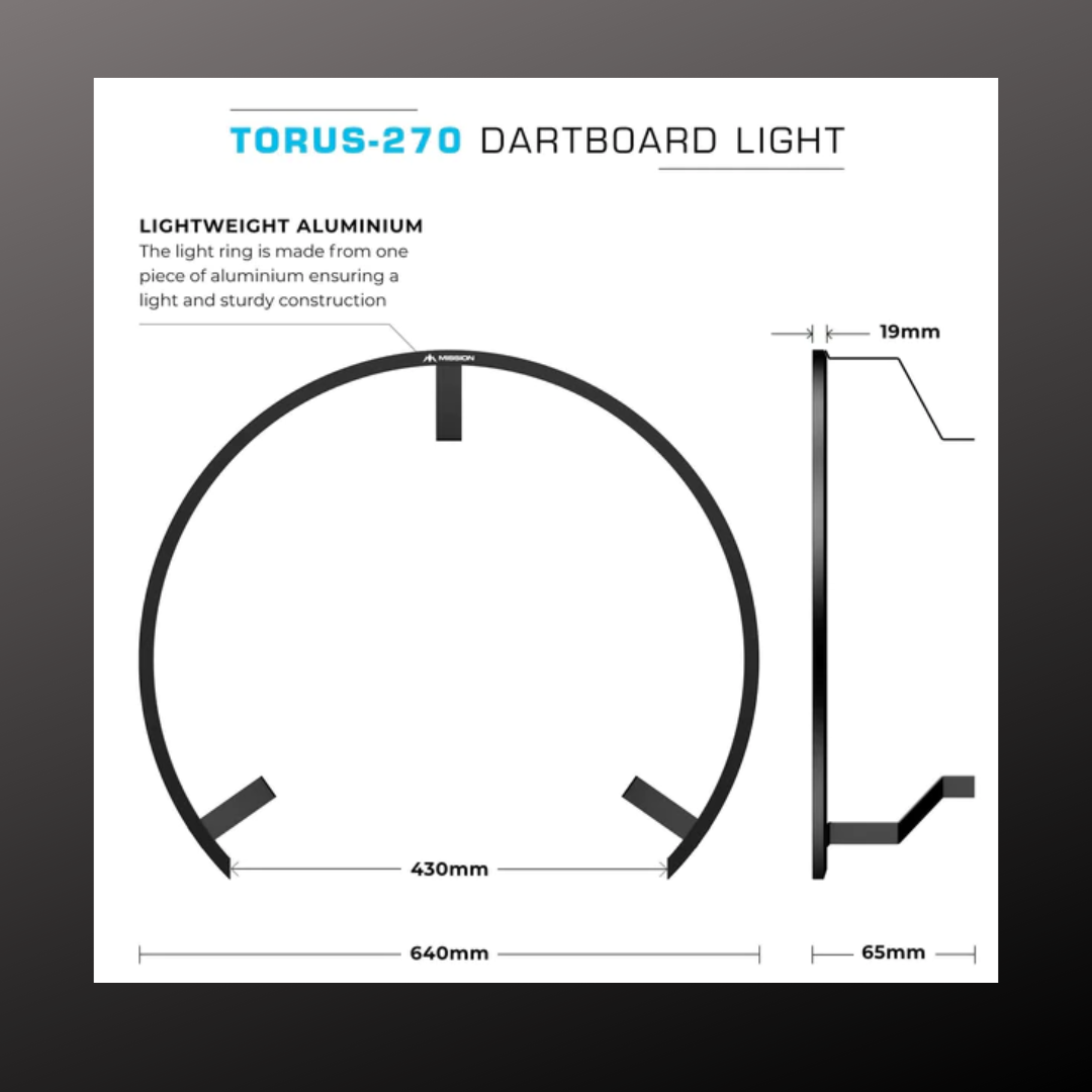 Mission torus 270 dartboard light double trouble darts